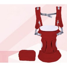 嬰兒揹帶前抱式多功能新生兒寶寶前後兩用腰凳哄睡背娃神四季款, 紅色（四季款）