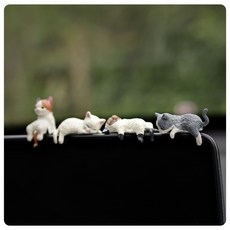 貓之先森 車載寫實貓咪擺件 4入組, 慵懶貓咪4只裝, 混合