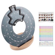 Rockhouse Circle of Fifths Wheel 메탈 멜로디 툴 코드 휠 스탠드 홀더 포함 - 음악가 작곡을 위한 음악 이론 학습 도구 퍼플, 회색., 1개
