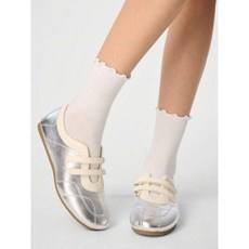 여성 플랫 솔 슈즈 레오파드 프린트 스트랩 발레 댄스 패브릭 표면 슬립온 메리 제인 스몰 가죽 Y2K