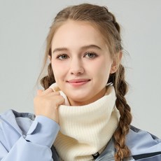 엘마운틴 부드럽고 편안한 착용감 벨벳 넥워머 고급형 남성 여성 방한 목토시, 아이보리, 1개