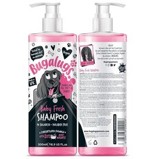 [5] BUGALUGS Baby Fresh 강아지 샴푸 500ml(16.85온스) - 베이비 파우더 향이 나는 냄새 나는 강아지용 그루밍 제품 - 최고의 강아지 샴푸 컨디셔너