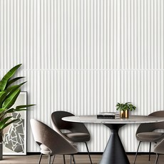 PEONIST 防水自黏條紋壁紙, 5個, 白色