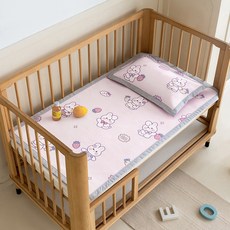 兒童冰絲涼蓆 幼兒涼墊 幼稚園涼席, 草莓小兔, 1個