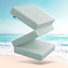 블루몽 시어서커 3단 접이식 매트리스 국내생산 탄탄한 토퍼, 그레이, 7cm