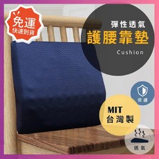 莫菲思 顆粒按摩護腰靠墊 彈性透氣 台灣製造, 深藍色