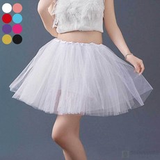 발레 스커트 a핏 밴딩 메쉬 주름 연습 치마 성인 발레복