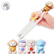 젓가락 교정기 동물캐릭터 어린이 손가락가이드 실리콘 링 바른연습 유치원준비, 02젓가락교정-래빗