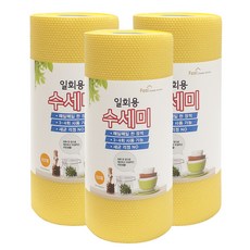 필굿리빙 일회용 수세미 60p, 옐로우, 3개, 3개