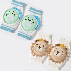 嬰兒爬行護膝蓋兒童防摔學走路寶寶爬行護膝夏季護肘加厚學步薄款, 小老虎+萌恐龍（0-3歲）-2雙裝, 1個