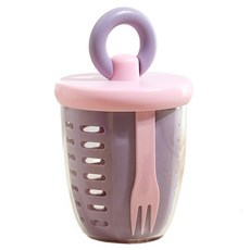 엠토이 더블 드레인 샐러드 과일 컵 HB6902, 1개, 핑크 + 퍼플