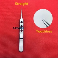 티타늄합금핀셋 티타늄 포셉 안과용 마이크로 가위 핀셋 미세 수술 기구 눈꺼풀 11cm, [05] StraightToothless-SS, 1개