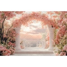 화이트 핑크 배경 커튼 꽃 장식 천 웨딩 생일 사진 소품, 21. X02742