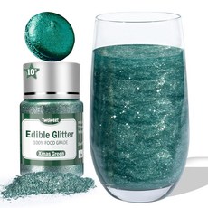 음료용 트위스위트 골드 식용 글리터 등급 10g 스프링클 케이크 장식 용품 칵테일 광택, Dark Green
