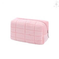 학생 파우치 핑크 퀄팅 사각 대용량 화장품 필통 여행 소품 정리 수납 케이스
