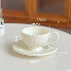 모델 인형 집 미니 세로 패턴 커피 컵 플레이트, 1개, 1. Style4