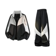 2026春季新款男士休閒潮流時尚套裝 青年百搭休閒立領夾克套裝