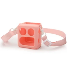 어깨끈이 있는 충격 방지 실리콘 보호 케이스 안티 드롭 운반용 주최자 가방 Yoto Mini용 소프트 방수, 04 Pink