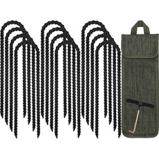 RII 트램펄린 스테이킹 앵커 하이 윈드 헤비 듀티 텐트 12인치 지상 액세서리 T 훅 포함, 12IN-12PCS, U-shaped