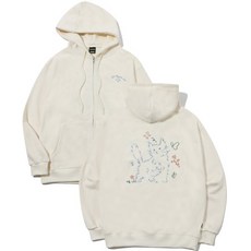 꼼파뇨 STUDIO About Love CAT 자수 후드 집업 크림, L