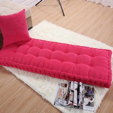 침대 등받이 삼각 쿠션 두꺼운 긴 정원 의자 단색 홈 시트 매트 바닥 55x15 cm 55x165cm, 60) Rose red - 55x165cm 1pc, 한개옵션2