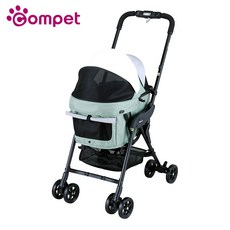 Compet milimili lite-a 日本精品寵物手推車-單手秒收小型犬貓兩用推車, 樹叢綠