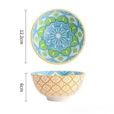 4개 세트 보헤미안 스타일 레스토랑 그릇 세라믹 가정 식기류 가정용 국수 수프, 4 75inch, A