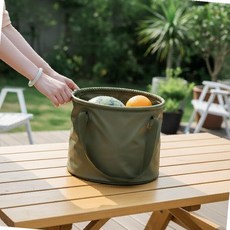 접이식 캠핑 설거지통 20L 카키 다용도 바구니 방수 수납함, 상세페이지 참조