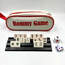 袋裝旅行麻將組，144張完整牌，便攜袋裝，英文迷你麻將，可補牌設計, 1個, 袋裝麻將小牌