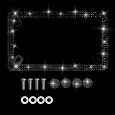 핑크 블링 번호판 프레임 라인 크리스탈 글리터 장식 자동차, 1개, 1. A2