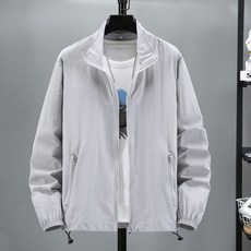 투니스 남성 경랑 바람막이 점퍼 루즈핏 단색 스탠딩 칼라 긴소매 재킷