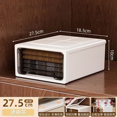 衣物收納箱 抽屜式 臥室衣櫃整理箱 大容量儲物, 1個, 茶色 陞級加厚/鎖扣防滑/環保PP材質 ,14L 深37寬25.5高14 一個裝, 茶色