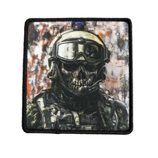 Black Walker 스켈레톤 워리어 모랄 패치 - 군사 장비 배낭 오퍼레이터 야구 모자 플레이트 캐리어 및 조끼용 전술 자수