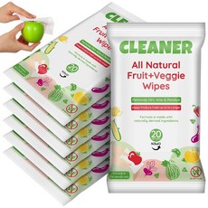 Swiffen 과일 채소 물티슈 7팩 총 140개 살충제 왁스 먼지 제거를 위한 및 워시 제거 휴대용 안전 야채 청소용 가정 여행용(컬러풀) 219864