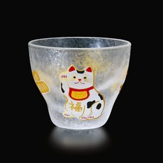 ADERIA 達摩 招財貓 玻璃杯 90ml 小酒杯 清酒杯, 詳見包裝, 詳見包裝