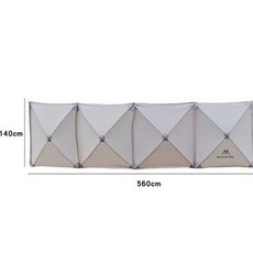 캠핑 윈드스크린 가리개 접이식 낚시 쉘터 사이드 천, 4단 - 5.6x1.4 일체형
