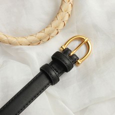 i Faith 復古馬蹄扣皮帶 細版腰帶 針扣設計