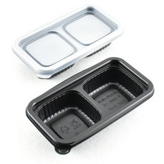 검정2칸소스용기 미니2칸반찬용기 M-0814-2A 100세트(블랙), 100개, 1개