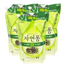 자연퐁 찌든때 걱정없는 솔잎 주방세제 파우치형, 1.4L, 3개