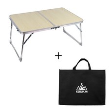 KOOLMAN(쿨맨) 다용도 캠핑 미니 테이블, 미니 폴딩 테이블 - 라이트우드. + 수납가방