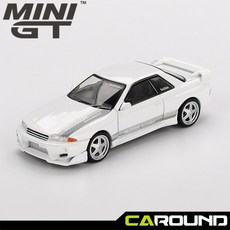 미니지티(1066) 1:64 닛산 스카이라인 GT-R (R32) 베일사이드 Combat C-I 화이트, 1개