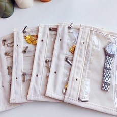加大號首飾收納冊 旅行便攜活頁飾品分裝袋, 絨布內頁, 補充5張