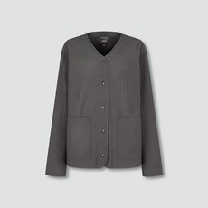 JAJU 여 포켓 노카라 버튼 자켓 J105101305085 652605