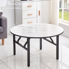 접이식 밥상 높은 테이블 식탁 다용도 좌탁 책상 정사각, 1인용, AO. 대리석색 100cm원형테이블(51cm)