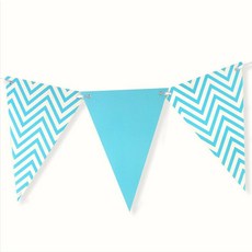 어린이집 유치원 가랜드 깃발모양 하늘색 생일파티 파티용품 장식 소품