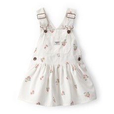 OshKosh B'Gosh Baby Girls World's Best 드레스 오버롤 데님 화이트 점퍼