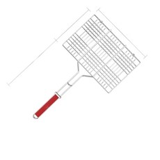 不鏽鋼烤魚夾 家用商用燒烤用具, 1個, 手柄烤網