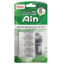 펜텔 아인 4+1 지우개 화이트 세트 중, 혼합색상, 1세트