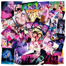 獵魔女團Kpop Demon Hunters個性貼紙 50張 手賬水杯防水裝飾貼紙, 獵魔女團第二款, 1個