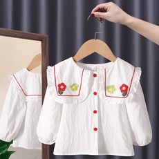 Arbe 女童 Jeje 花卉刺繡襯衫